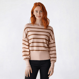 Juniors Heart N Crush Cuddle Off The Shoulder Stripe Sweater
