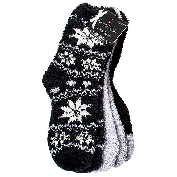 Womens Cuddl Duds&#40;R&#41; 3pk. Snowflake Fair Isle Cozy Crew Socks - image 
