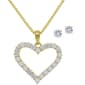 Gianni Argento Lab Grown White Sapphire Heart Pendant/Earring Set - image 1