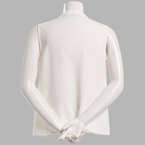 Womens Kasper Sleeveless Ruffle Front Solid Blouse