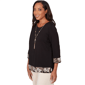 Petite Alfred Dunner Seville Bold Floral Border Trim Blouse - image 3