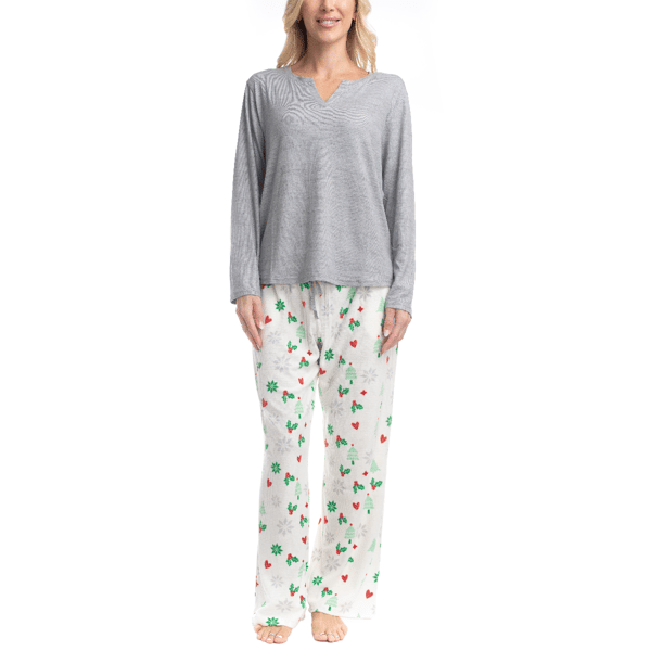 Womens Goodnight Kiss Holiday Pop Up Hearts Pajama Set - image 