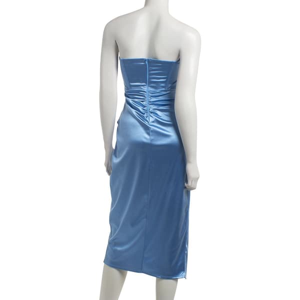 Juniors Emerald Sundae Strapless Satin Twist Corset Midi Dress