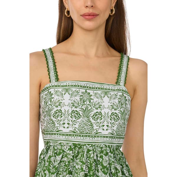 Womens Cece Sleeveless Square Neck Floral Poplin Maxi Dress