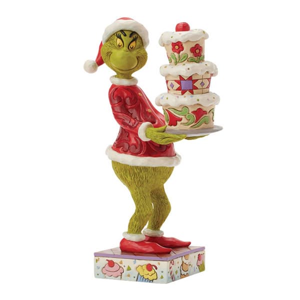 Jim Shore Grinch with Grinchy Cake Christmas Figurine - image 