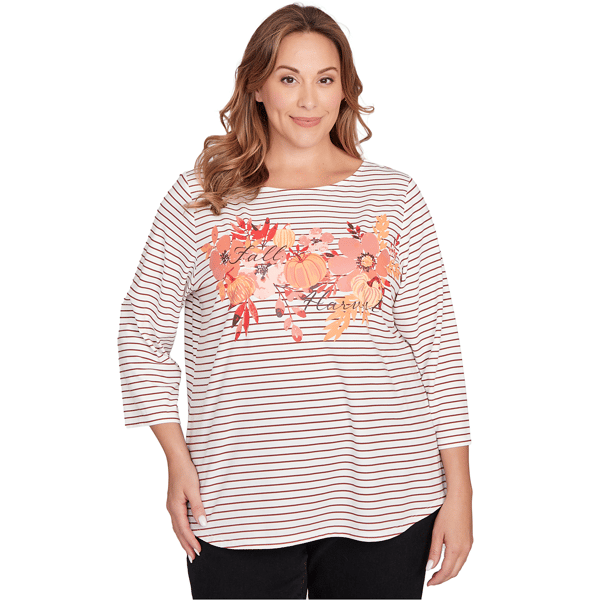 Women''s Ruby Rd. Must Haves Ii Fall Harvest Striped Knit Top