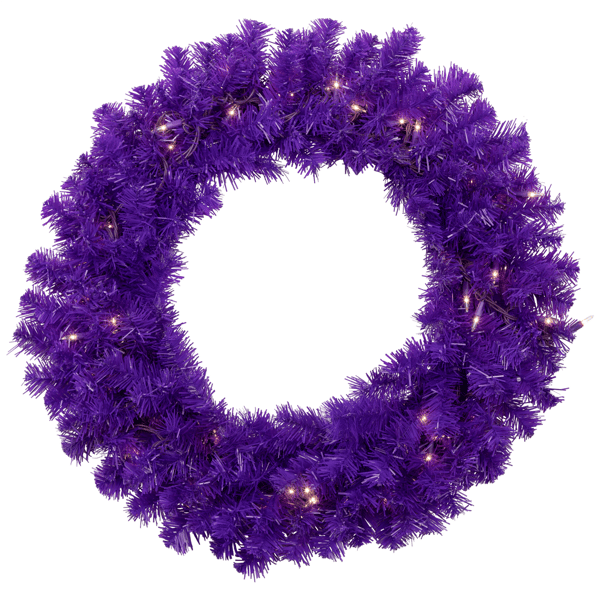 Northlight 24in. Pre-Lit Artificial Purple Pine Christmas Wreath