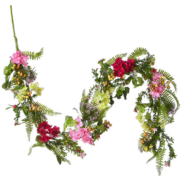 National Tree 72in. Hydrangea Floral Garland - image 