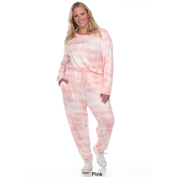 Plus Size White Mark Two Piece Pants Set