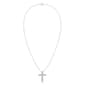 Nova Star® Sterling Silver 2-Row Lab-Grown Diamond Cross Pendant - image 2