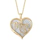 Splendere Gold Plated Sterling Silver Pave Mom Pendant Necklace - image 1