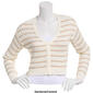 Juniors No Comment Stripe Rib Cropped Button Front Cardigan - image 3