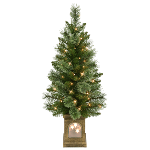 Puleo International Pre-Lit Potted Christmas Trees - Set of 2 - image 