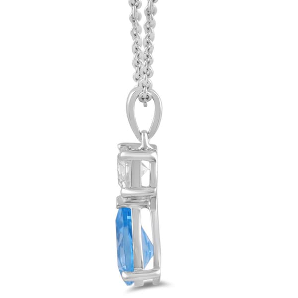 Nova Star® Silver Sterling 1/4ctw. Lab Diamond Pendent Necklace
