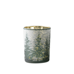 Melrose Frosted Pine Mercury Glass Candle Holder - Set of 2