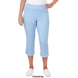 Womens Ruby Rd. Fresh Take Pull On Denim Capri Pants