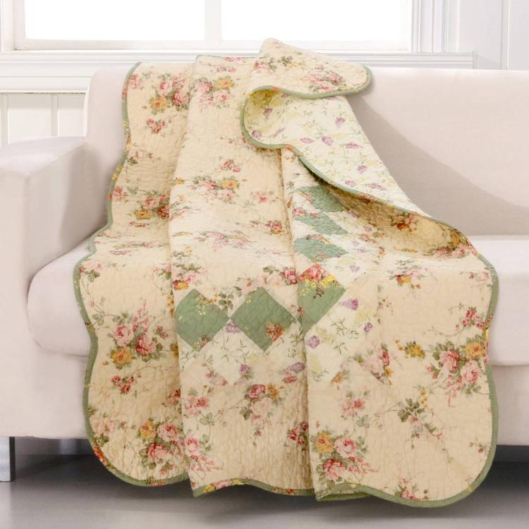 Greenland Home Fashions(tm) Bliss Authentic Reversible Quilted Throw