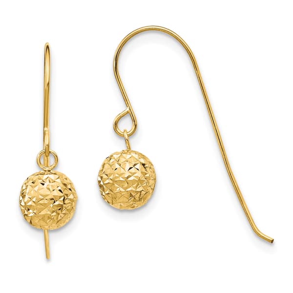 Gold Classics&#40;tm&#41; 14kt. Gold 6mm Bead Dangle Earrings - image 
