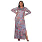 Plus Size 24/7 Comfort Apparel Grey Side Slit Fitted Maxi Dress - image 1