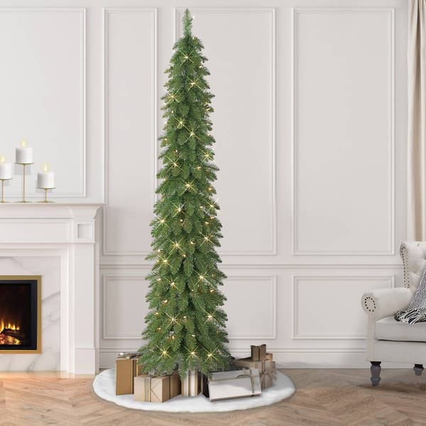 Puleo International 7ft. Pre-Lit Artificial Alpine Christmas Tree