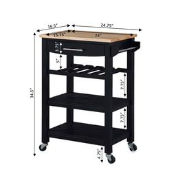 Convenience Concepts 4-Tier Butcher Block Kitchen Cart