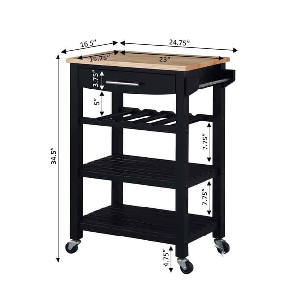 Convenience Concepts 4-Tier Butcher Block Kitchen Cart