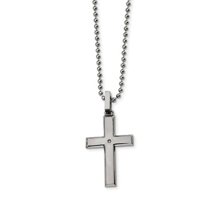 Mens Gentlemen's Classics(tm) Diamond Accented Cross Necklace