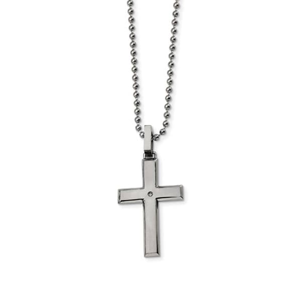 Mens Gentlemen's Classics&#40;tm&#41; Diamond Accented Cross Necklace - image 