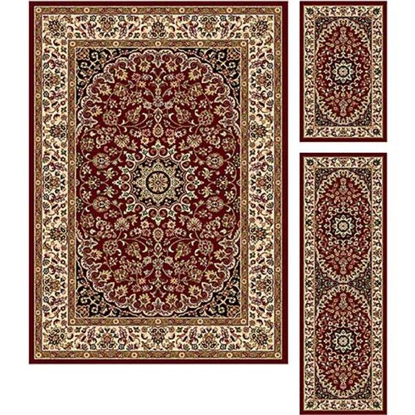 Tayse Elegance Victoria 3pc. Area Rug Set - Red - image 