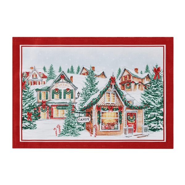 Threadmade Storybook Christmas Village Placemat - Set of 4