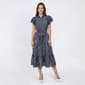 Womens Perceptions Flutter Sleeve Geometric Airflow Midi Dress - image 1