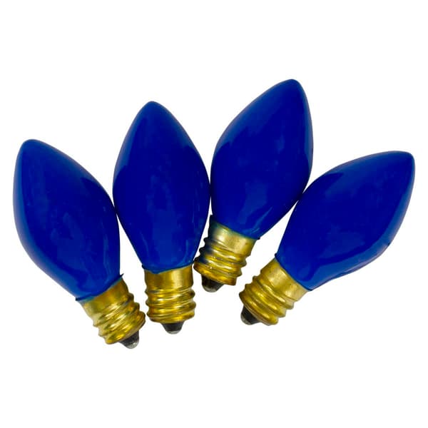 Northlight Seasonal C7 Blue Opaque Replacement Bulbs - Pack of 4