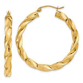 Gold Classics&#40;tm&#41; 14kt. Light Twisted Hoop Earrings