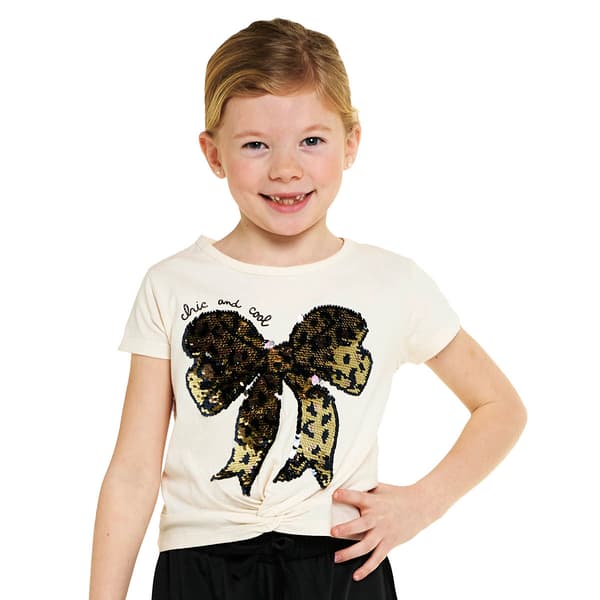Girls (4-6x) Star Ride Bow/Cherry Flip Sequin Top - image 