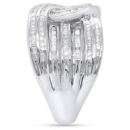 Diamond Classics™ Sterling 1ctw. Baguette Diamond Interwoven Ring