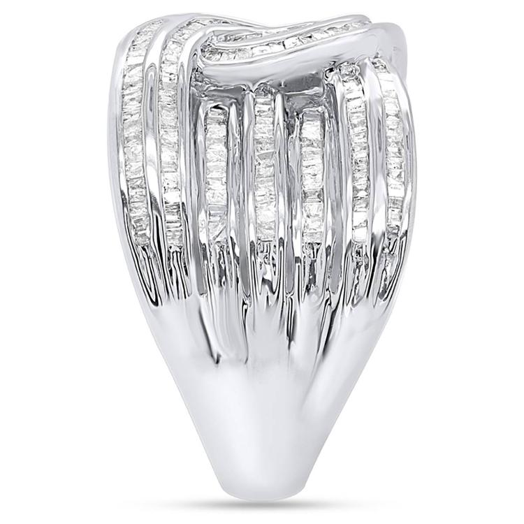 Diamond Classics™ Sterling 1ctw. Baguette Diamond Interwoven Ring
