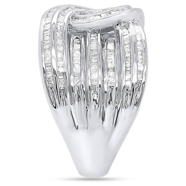 Diamond Classics™ Sterling 1ctw. Baguette Diamond Interwoven Ring
