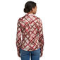 Juniors A. Byer Plaid Satin Button Front Blouse - image 3