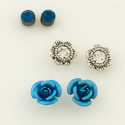 Freedom 3pr. Nickel Free Flower Earrings Set