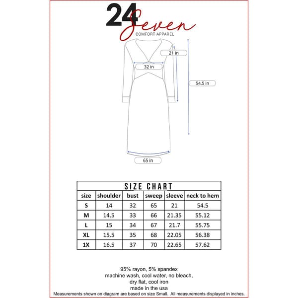 Womens 24/7 Comfort Apparel Semi Formal Long Sleeve Maxi Dress