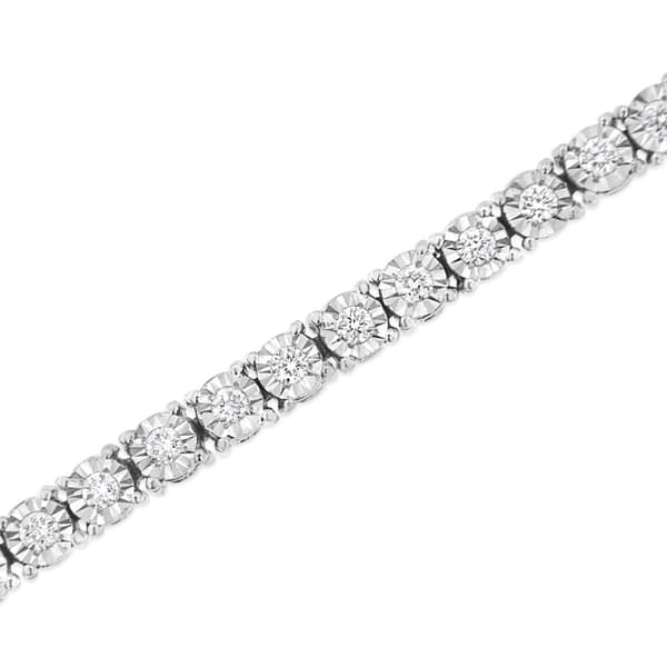 Haus of Brilliance Silver 1ct. Lab Grown Diamond Tennis Bracelet