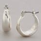 Design Collection Silver Plated Thick Band Hoop Earrings - image 1