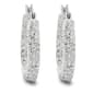 Brass Silver Plated Crystal Hoop Earrings - image 2