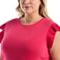 Plus Size Rafaella® Ruffle Cap Sleeve Solid Blouse - image 3