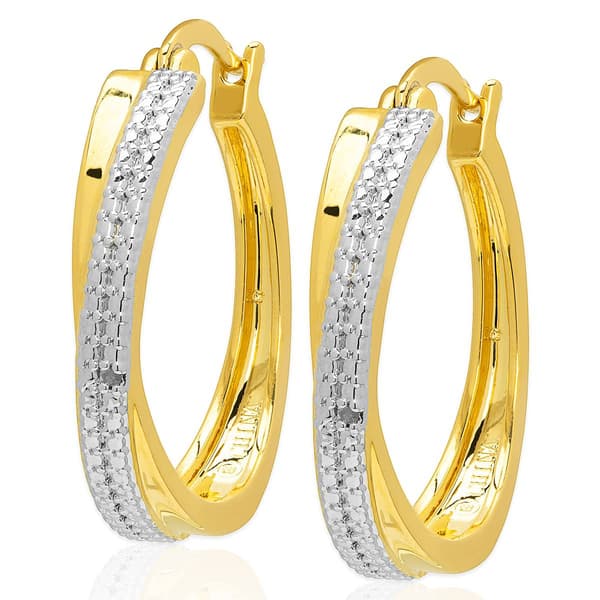 Accents by Gianni Argento Diamond Criss Cross Hoop Earrings - image 