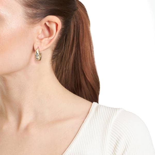 Athra 14kt. Gold over Brass 20mm CZ Hoop Post Earrings