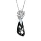 Crystal Colors Silver Plated Smokey Night Comet Pendant Necklace - image 1