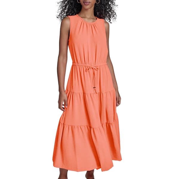 Womens Calvin Klein Sleeveless Drawstring Waist Midi Dress - image 
