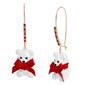 Betsey Johnson Jingle Bell Bling Pearl Bear Dangle Earrings - image 1