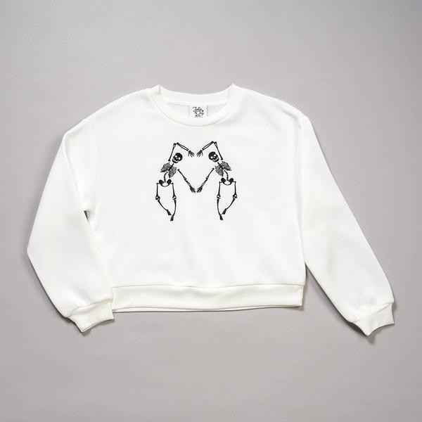 Girls (7-12) Jolie & Joy Long Sleeve Dancing Skeleton Crew Top